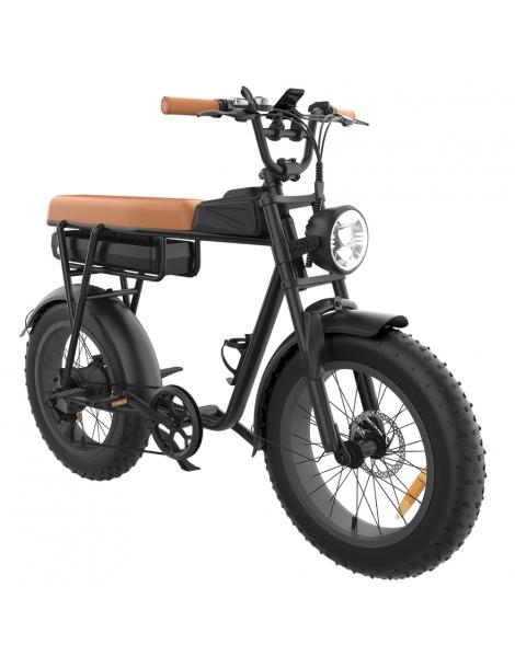 YAMALI FXH-006 Bicicletta elettrica Motore 1000W Batteria 48V 20Ah Pneumatici grassi 20*4'' - Marrone Duty-free