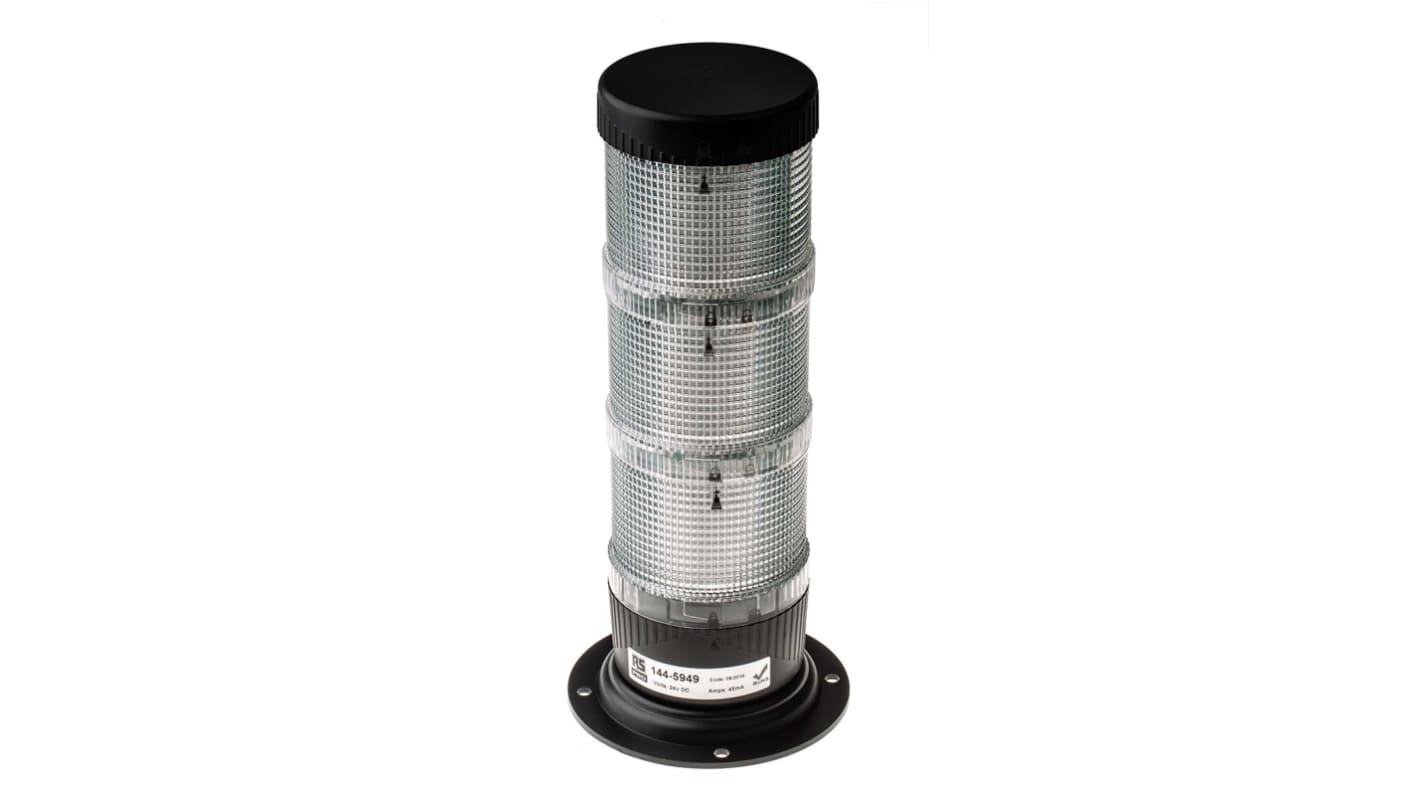 Rs-Online Segnalatore LED RS PRO 24 V c.c. LED 3 elementi lenti Rosso/Verde/Ambra