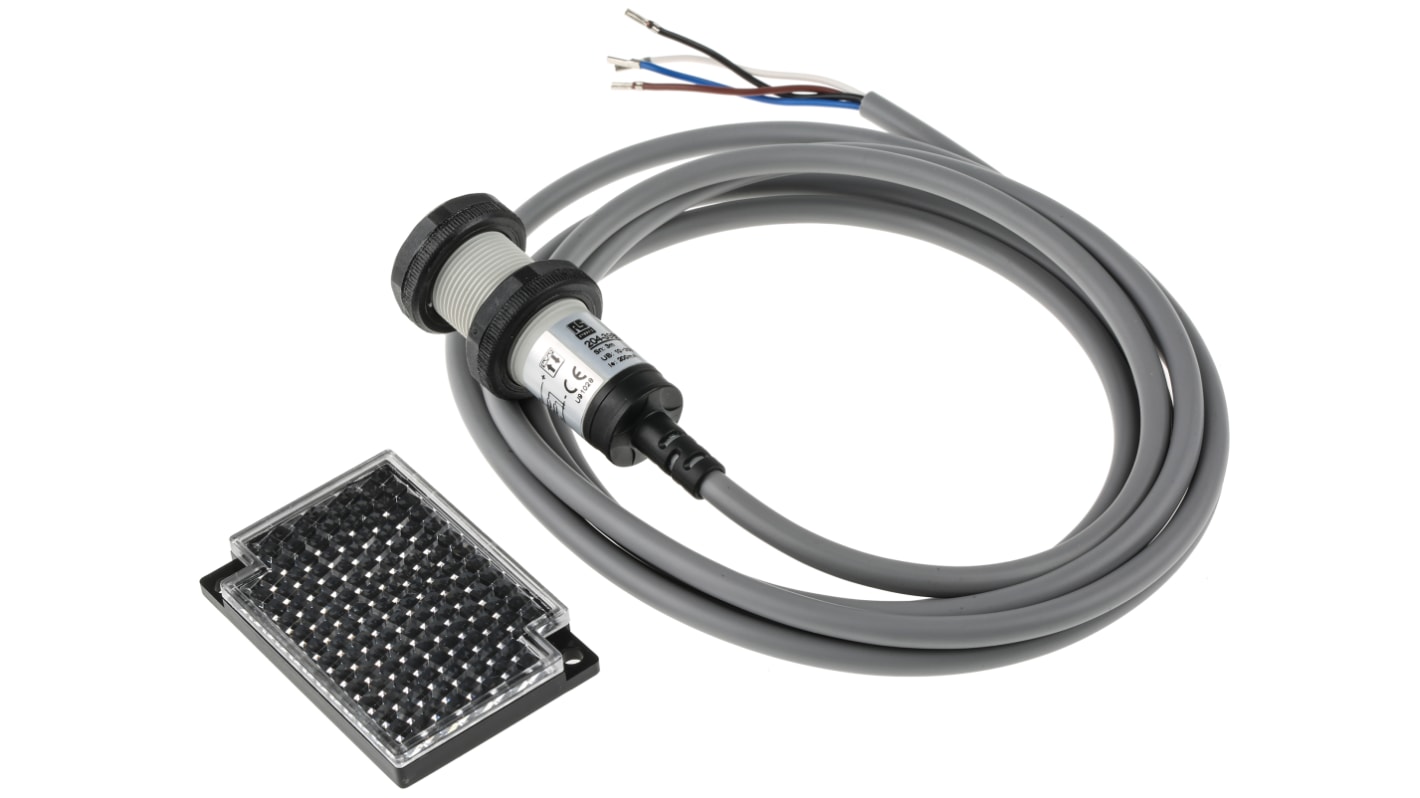 Rs-Online Sensore fotoelettrico Cilindrico RS PRO a retroriflessione rilevamento 3 m uscita PNP NO+NC