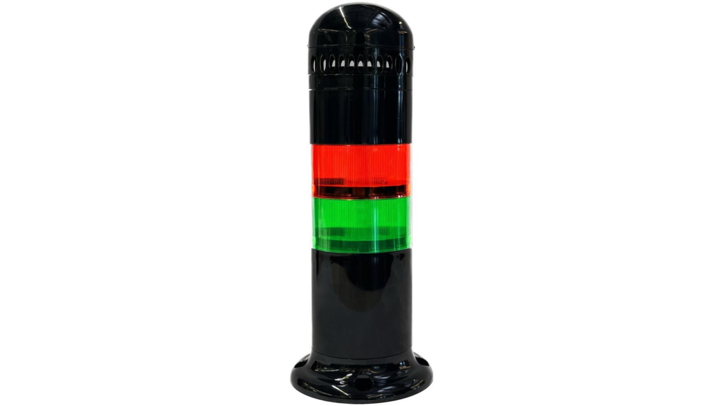 Rs-Online Torretta di segnalazione RS PRO 20 → 240 V CA LED 6 elementi lenti Verde/Rosso