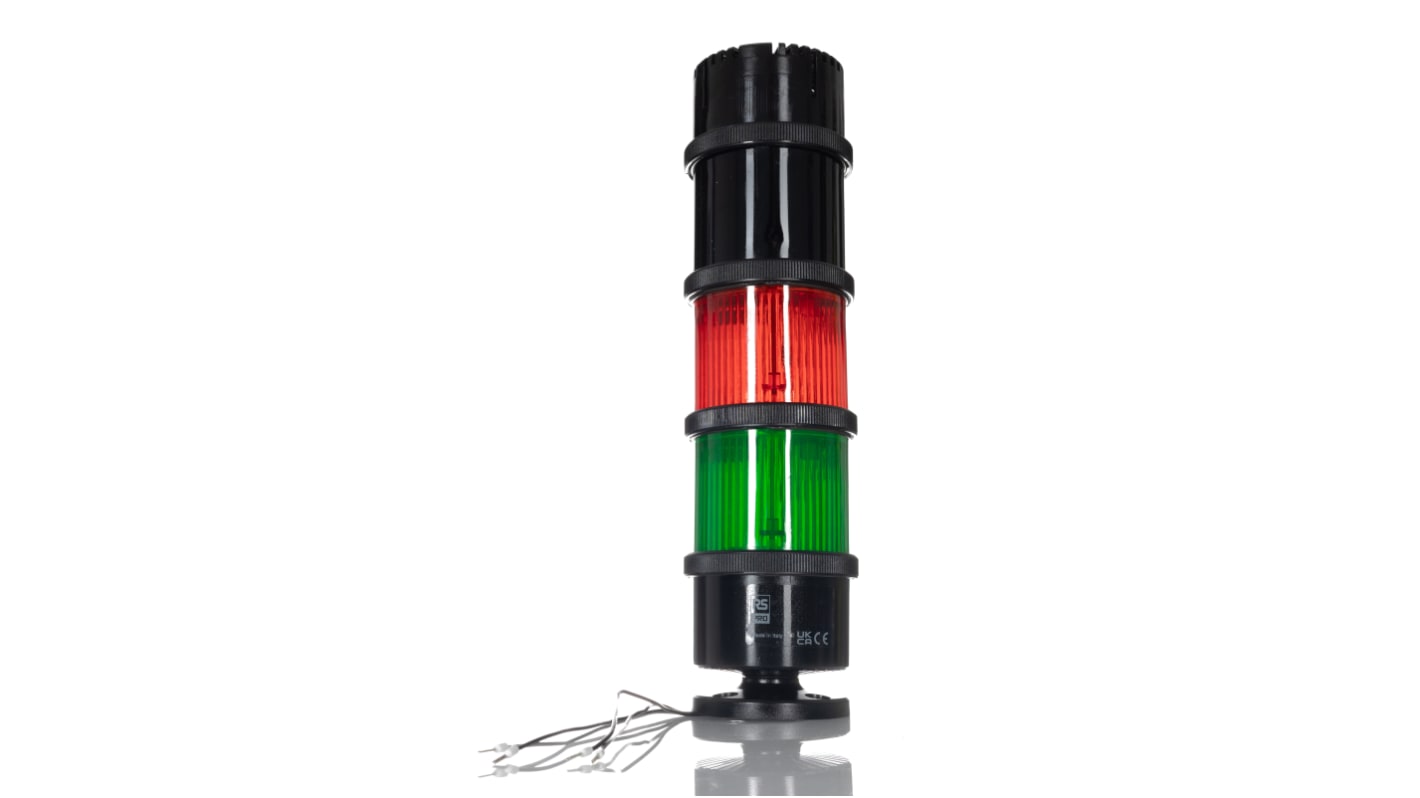 Rs-Online Torretta di segnalazione RS PRO 240 V CA LED 12 elementi lenti Verde/Rosso