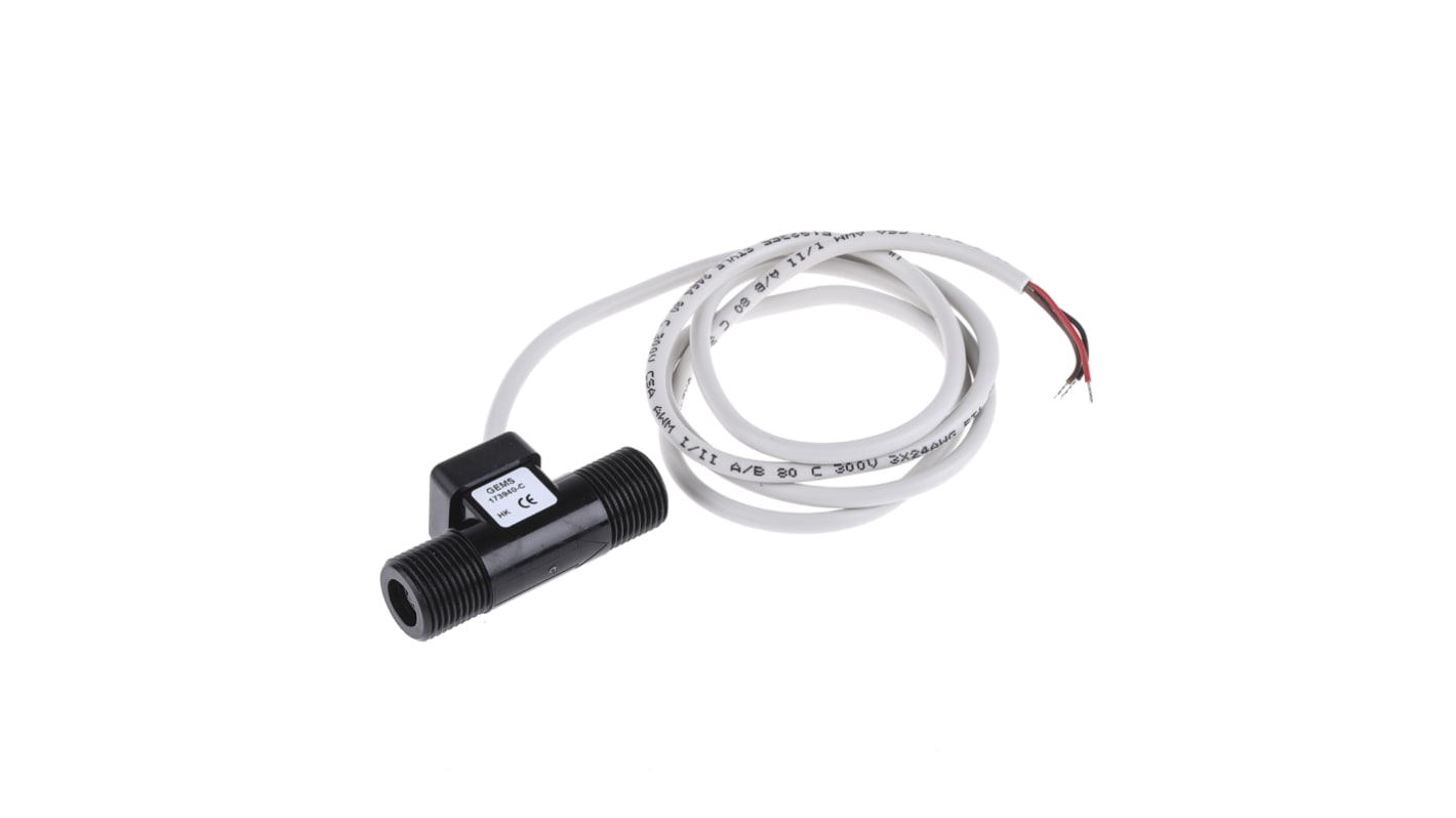 Rs-Online Sensore di flusso Gems Sensors per Liquidi flusso 1 l/min → 25 l/min