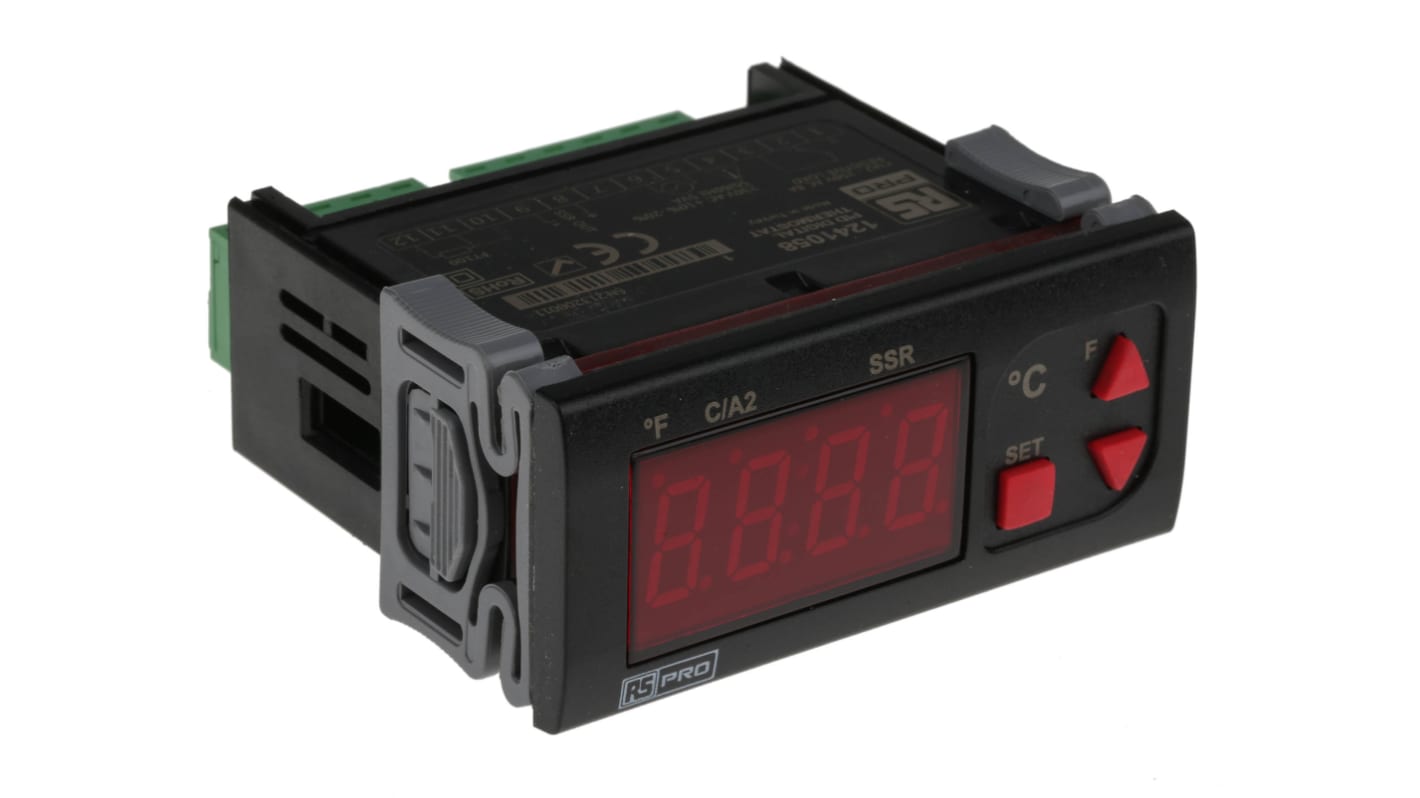 Rs-Online Regolatore di temperatura On/Off RS PRO 230 V ca 77 x 35mm 2 uscite Relè SSR