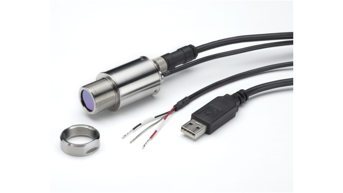 Rs-Online Sensore di temperatura IR Calex temperatura +45°C → +300°C Sensore di temperatura 4-20 mA cavo da 1m