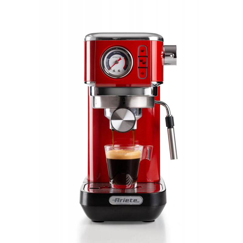 Ariete MACCHINA DA CAFFè ESPRESSO IN METALLO CON MANOMETRO ROSSO