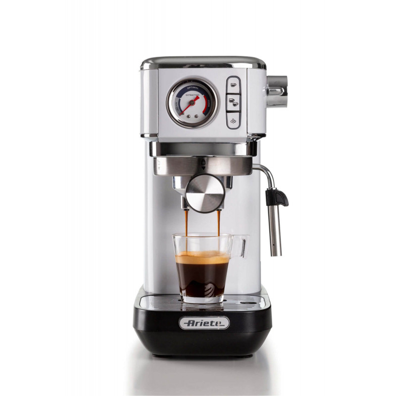 Ariete MACCHINA DA CAFFè ESPRESSO IN METALLO CON MANOMETRO BIANCO