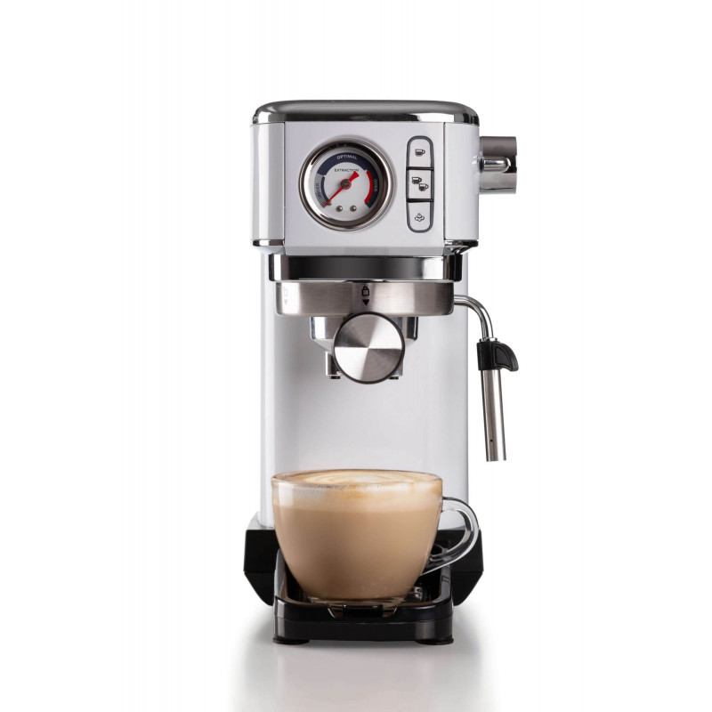 Ariete MACCHINA DA CAFFè ESPRESSO IN METALLO CON MANOMETRO BIANCO Qualità Garantita