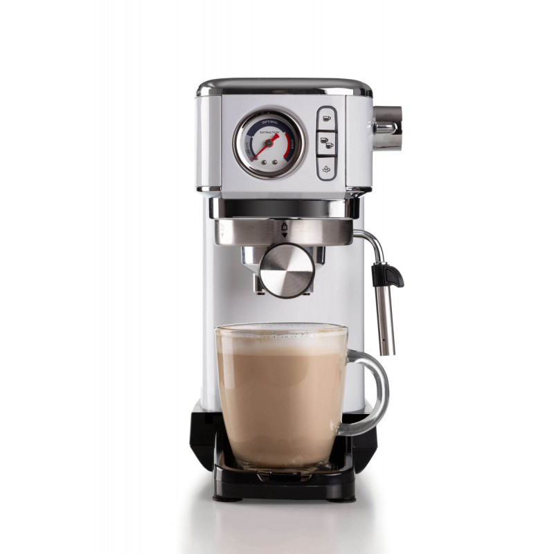 Ariete MACCHINA DA CAFFè ESPRESSO IN METALLO CON MANOMETRO BIANCO Qualità Garantita