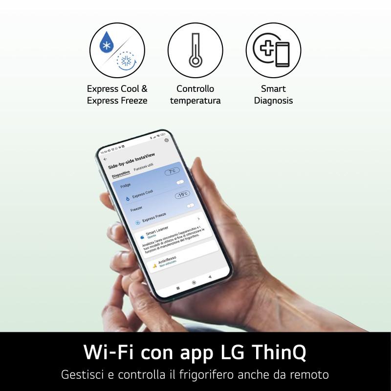 LG GTB744PZHED Frigorifero doppia porta Classe E 506L Wi-Fi Door Cooling Cassetto 0 gradi Gestione umidità Inox Affare Del Giorno