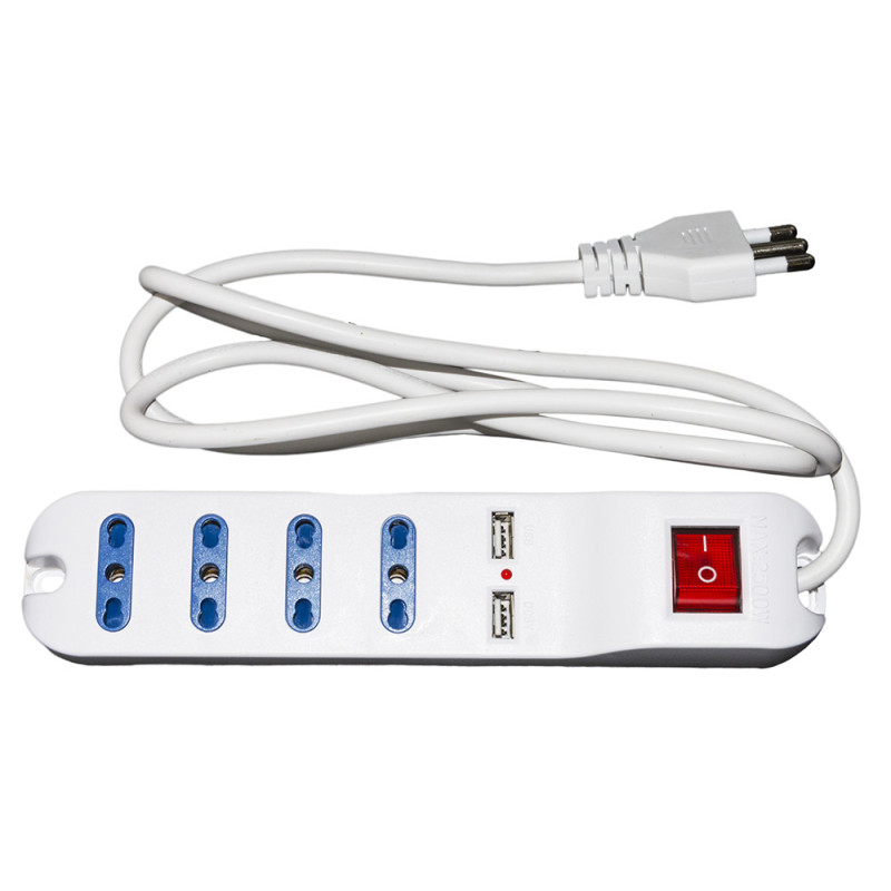 Link Accessori LKMP04USB prolunghe e multiple 1 5 m 4 presa(e) AC Interno Bianco Negozio online di fabbrica