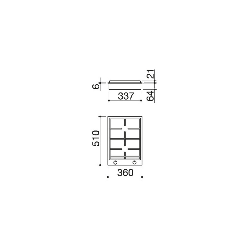 Barazza 1PBF2 piano cottura Acciaio inox Da incasso Gas 2 Fornello(i) Spedizione Gratuita