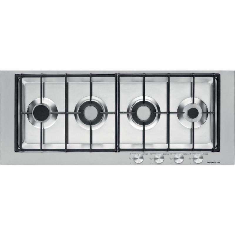 Barazza 1PBF104 piano cottura Nero Acciaio inox Da incasso Gas 4 Fornello(i) Consegna Veloce