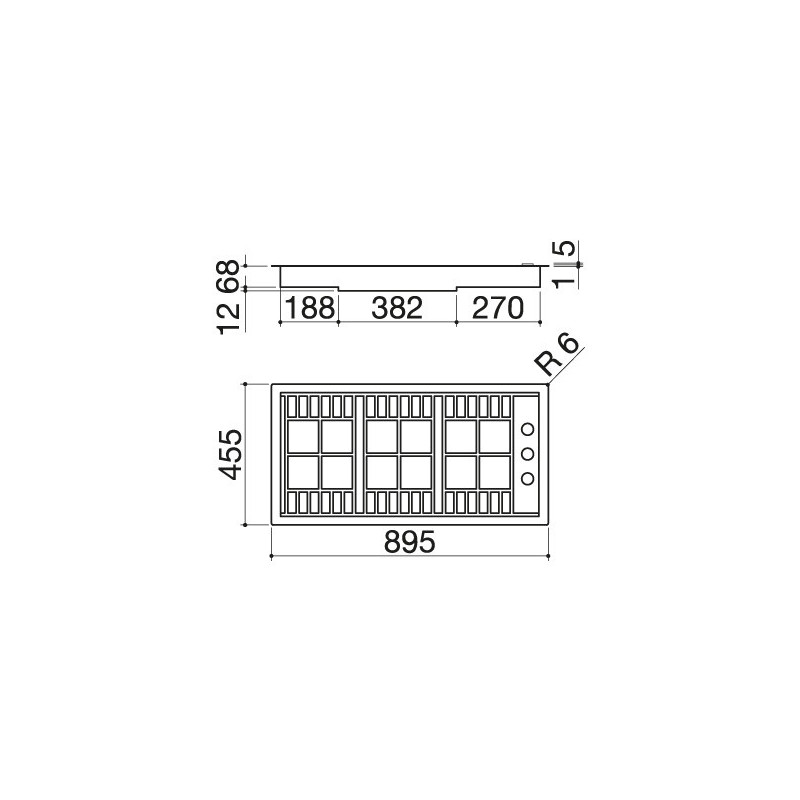 Barazza 1PLB2TI piano cottura Acciaio inox Da incasso Gas 3 Fornello(i) Affare Del Giorno