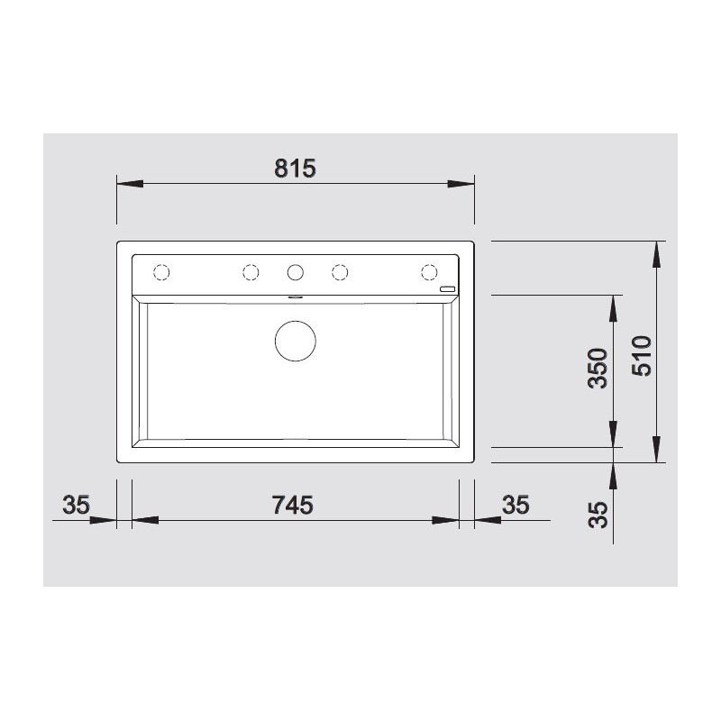 BLANCO 1525872 LAVELLO DALAGO 8 1 vasca dimensione 815x510 mm silgranit nero Economico