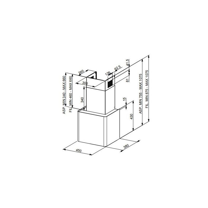 FABER S.p.A. Lithos EG6 WH Matt LED A45 Cappa aspirante a parete Bianco 580 m³/h C Moda