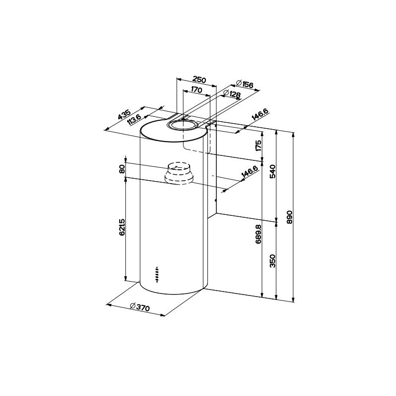 FABER S.p.A. Cylindra Plus WH GLOSS A37 Cappa aspirante a parete Bianco 680 m³/h Economico