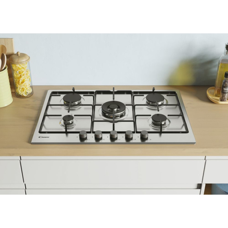 Candy Timeless CDOY7W4X Acciaio inox Da incasso 74 cm Gas 5 Fornello(i) Hotsell