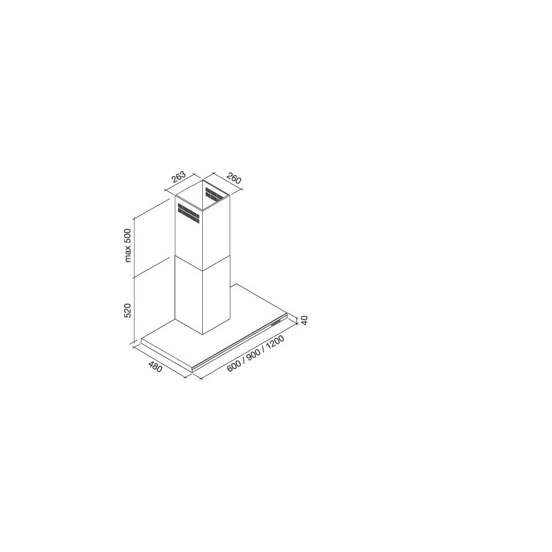Falmec Lumen Cappa aspirante a parete Acciaio inox 800 m³/h B Negozi Online
