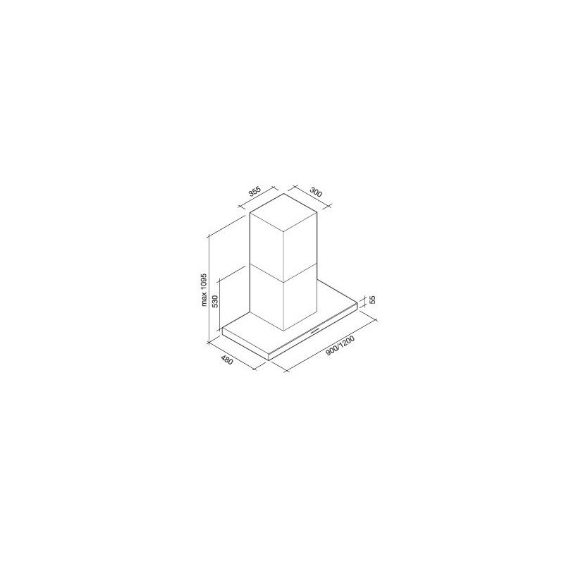 Falmec Lumina NRS Cappa aspirante a parete Nero Acciaio inox 800 m³/h B Fino Al -60%