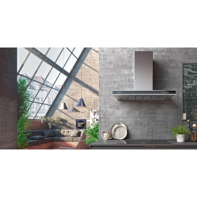 FABER S.p.A. ONYX-T BK GLASS/X A90 Cappa aspirante a parete Acciaio inox 380 m³/h A++ Spedizione Gratuita