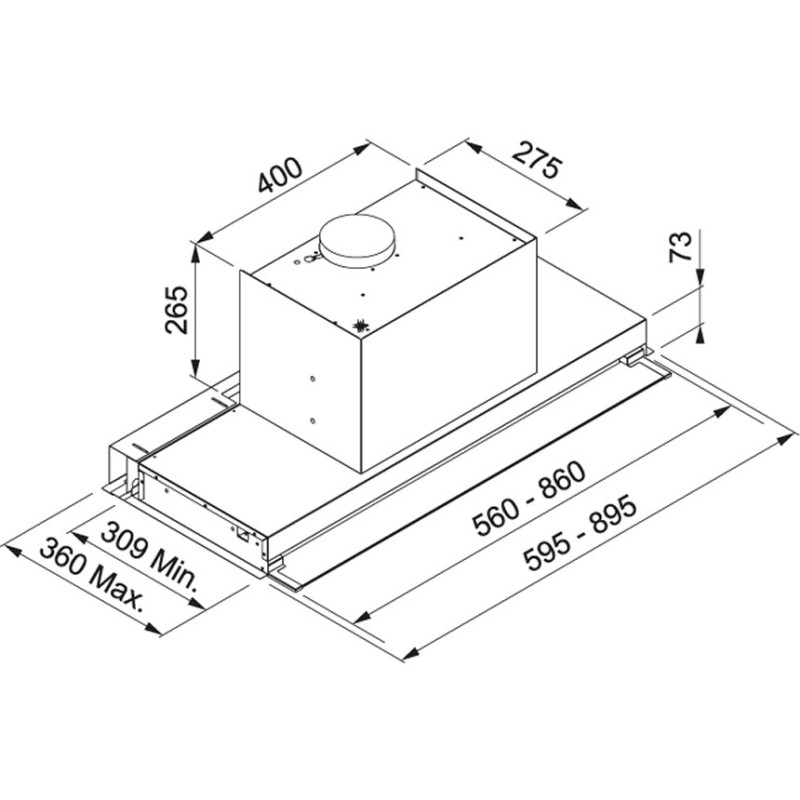 Franke ATMOS 604 Integrato Acciaio inox 455 m³/h A Smaltimento dello stoccaggio