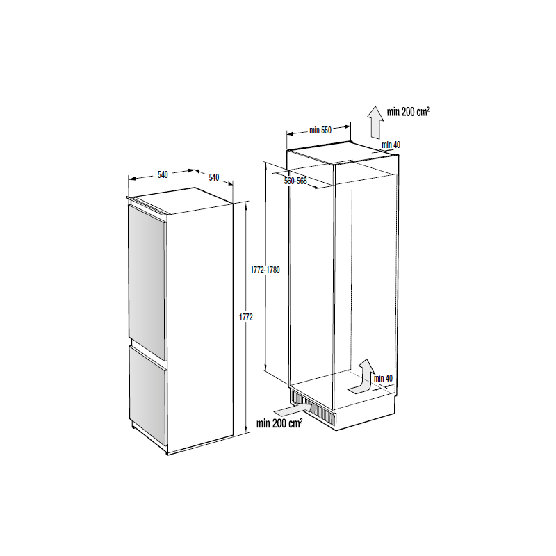 HISENSE RIB317N4AWE Frigorifero combinato da incasso da 60 cm 244 lt cerniera a DX Total No Frost classe E bianco Offerta temporanea