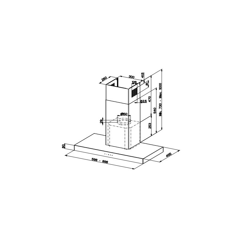 FABER S.p.A. Stilo Glass Smart A90 Cappa aspirante a parete Acciaio inox 690 m³/h B Affare Del Giorno