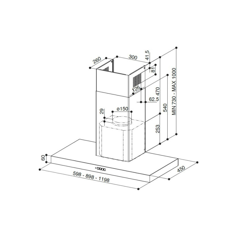FABER S.p.A. Stilo Comfort X A60 Cappa aspirante a parete Acciaio inox 690 m³/h B I Più Venduti
