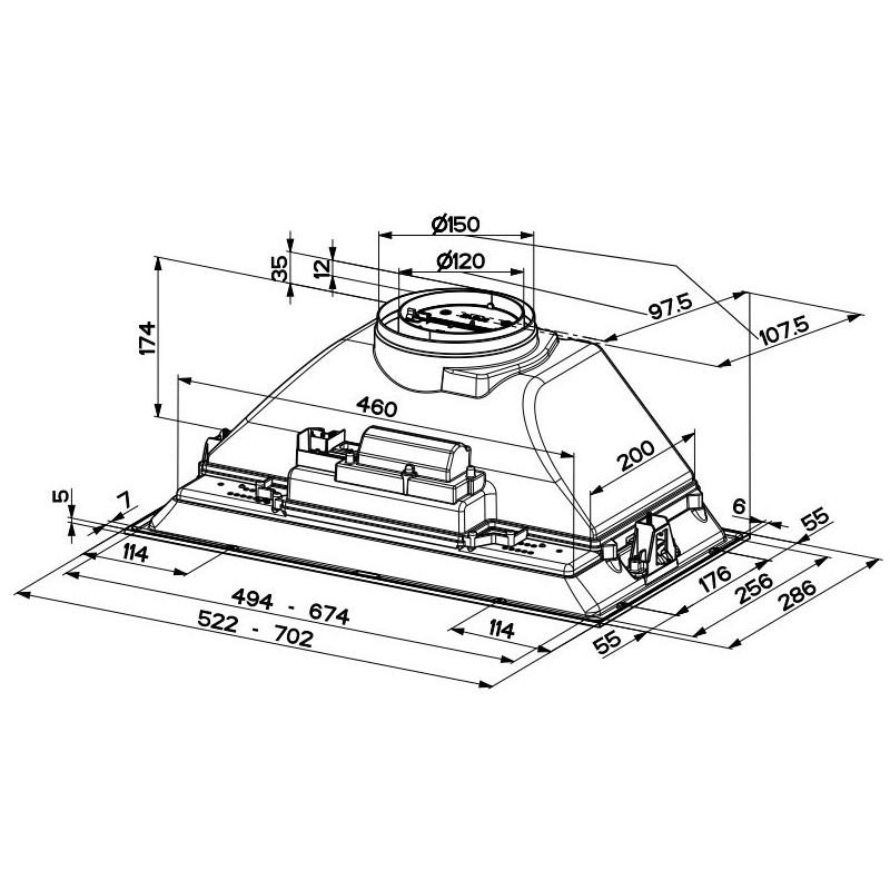 FABER S.p.A. Inka Smart HC X A52 Integrato Acciaio inox 390 m³/h B Grande vendita