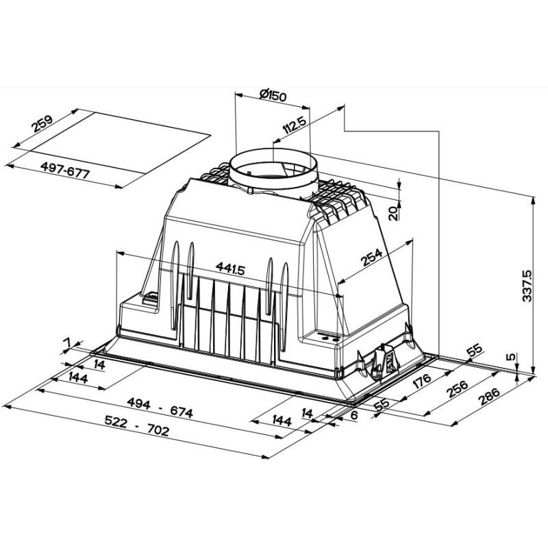 FABER S.p.A. Inka Plus HC X A52 Integrato Acciaio inox 580 m³/h B Fornitura limitata