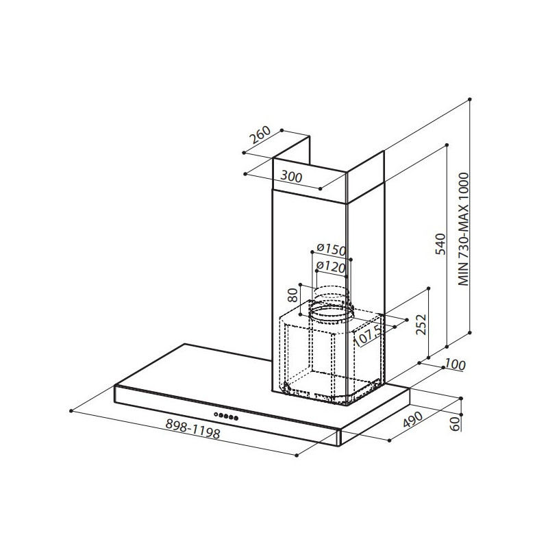 FABER S.p.A. Stilo SRM DX/SP A90 Cappa aspirante a parete Acciaio inox 435 m³/h D Offerta esclusiva