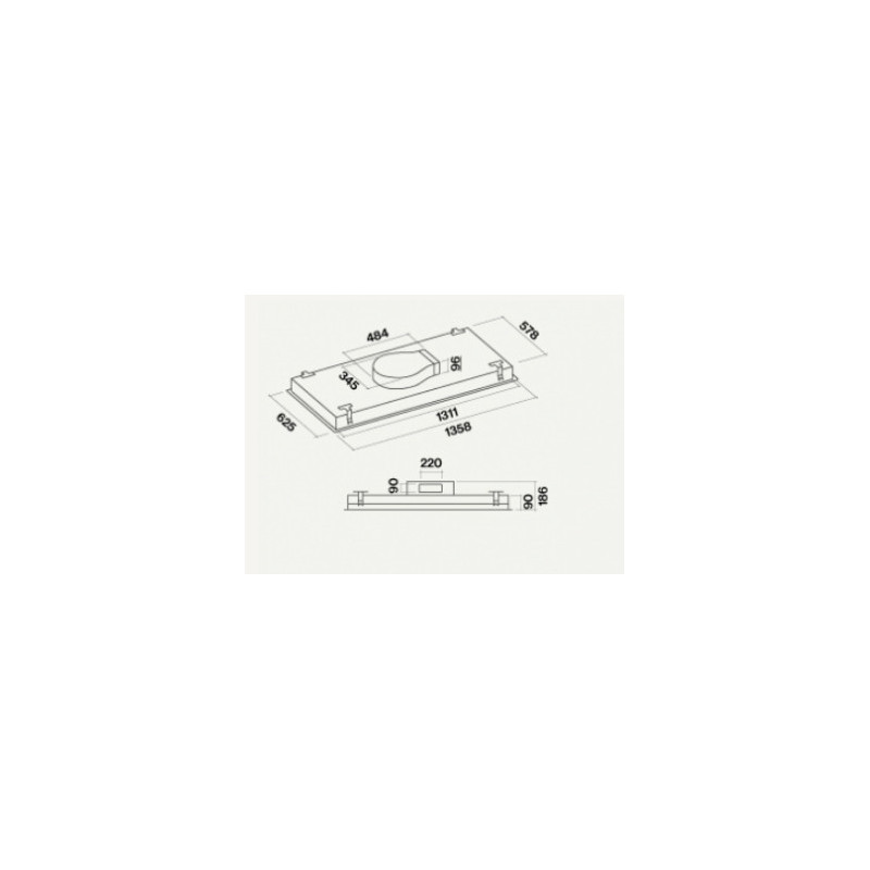 Falmec Nuvola 140 Integrato a soffitto Acciaio inox C Nuovo
