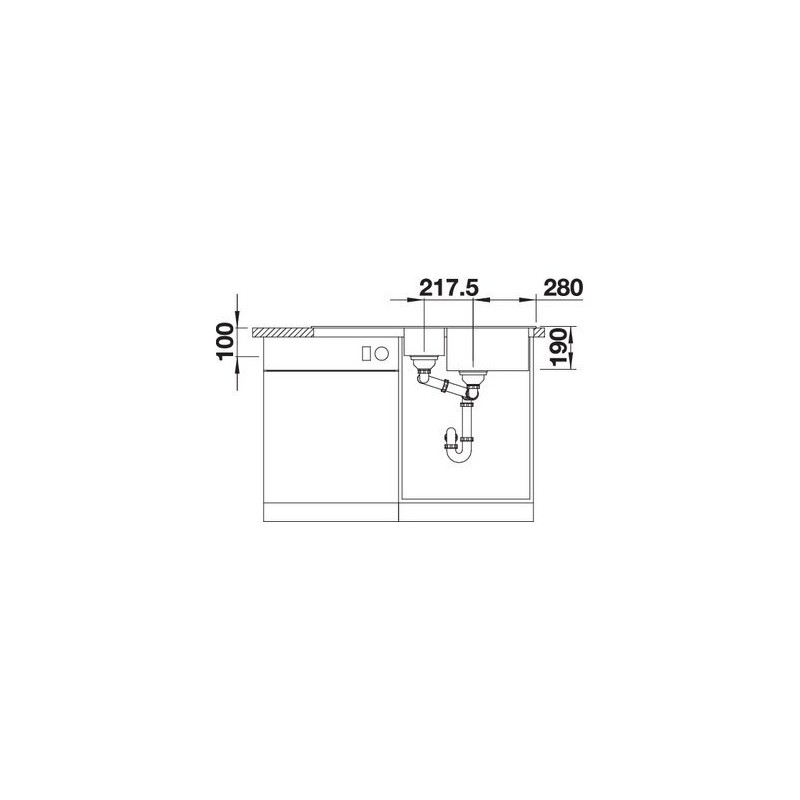 BLANCO 1519858 Sona 6 S lavello 1 vasca+vaschetta+gocciolatoio 100x50cm Silgranit Tartufo Novità