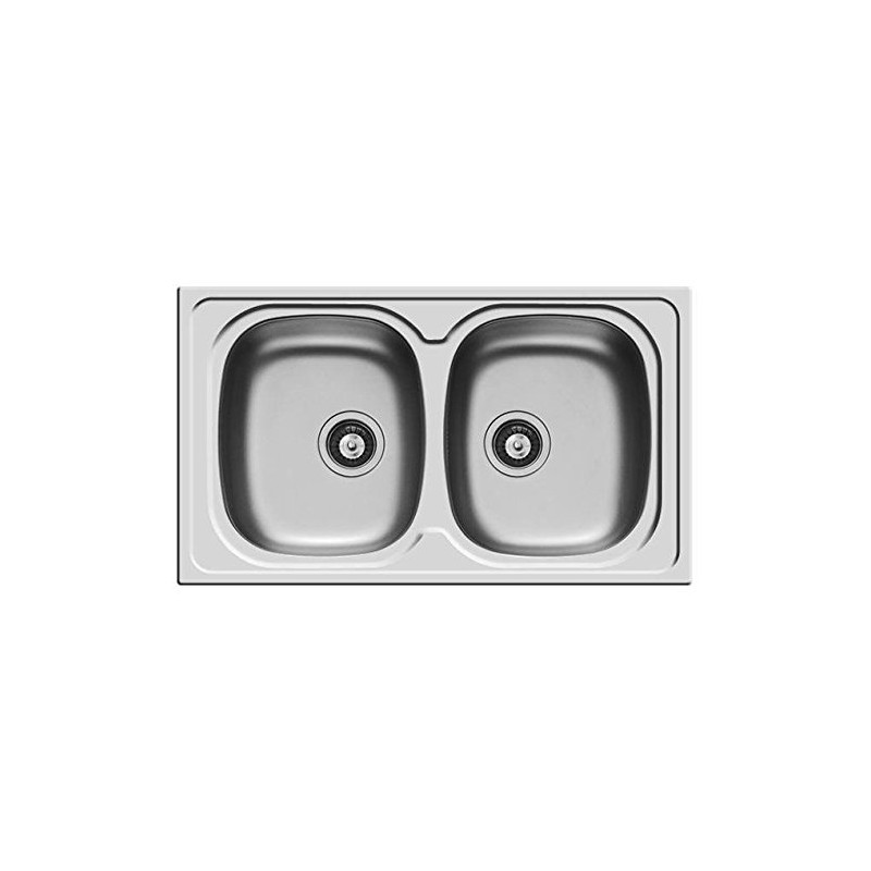 PYRAMIS 100133030 Lavello Sparta 2 vasche 86x50cm Acciaio Inox