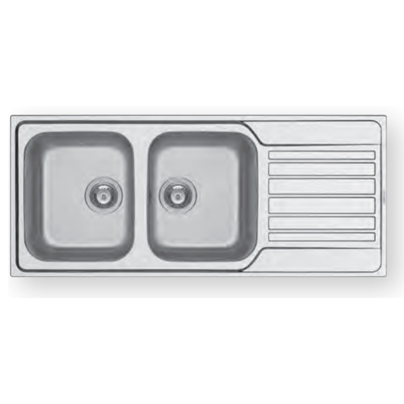 PYRAMIS 107174130 Lavello Fedra Extra Vasca SX 1160x500 mm base 80 cm sopratop Acciaio inox Spazzolato