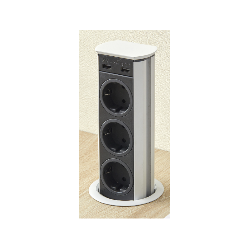 SFL A9503 Torretta multipresa a scomparsa 3 Schuko 2 Usb - Bianco Offerta speciale della fabbrica