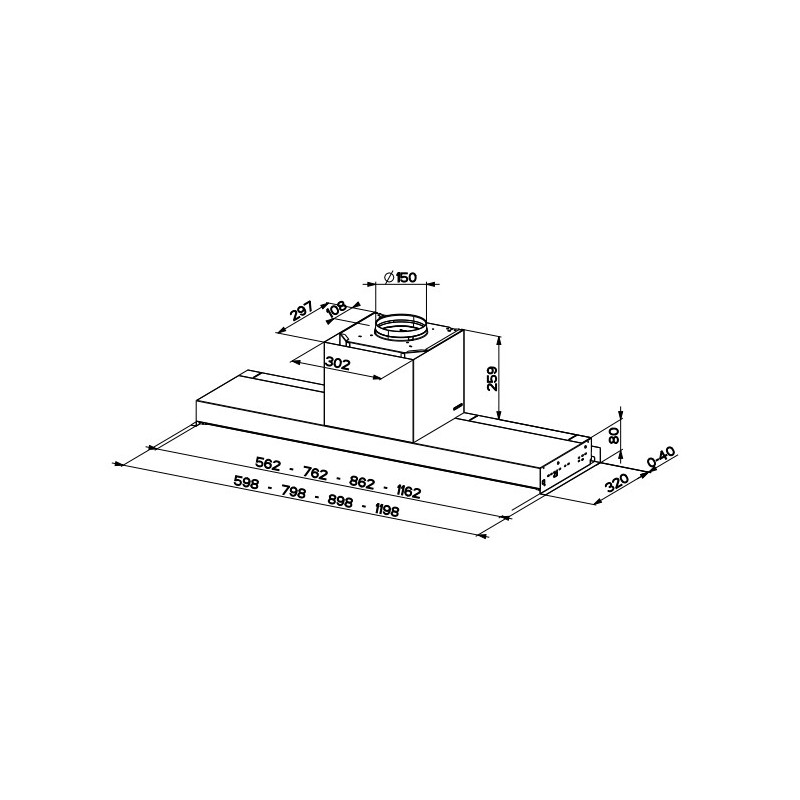 FABER S.p.A. In-Nova Premium X KL A120 Integrato Acciaio inox 670 m³/h