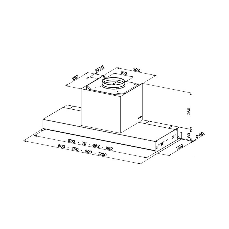 FABER S.p.A. In-Nova Premium EV8+ X A75 Integrato Acciaio inox 670 m³/h In Vendita