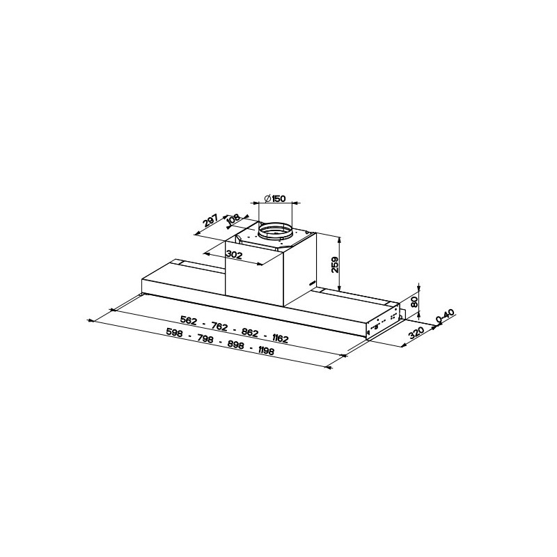 FABER S.p.A. In-Nova Premium BK M A120 Integrato Nero 670 m³/h Saldi